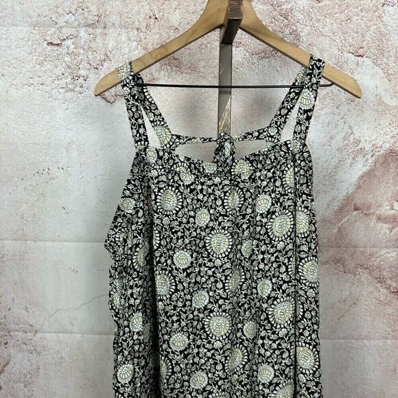 OLD NAVY ruffled hem prairie maxi dress size 3X black white hippie boho floral - Picture 3 of 7